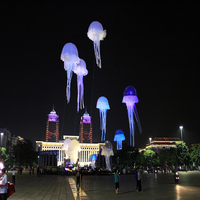 Ballon Méduse Coloré RC, Animal Marin, Éclairage LED, Méduse Gonflable Lumineuse pour Fête/Discothèque et Décoration d'Grands Événements