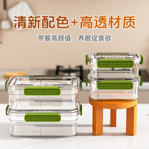 Smiles Rectangular Pet <b>Lunch</b> <b>Box</b> With Lid For Office Use Transparent Food Storage Container - Product Image 2