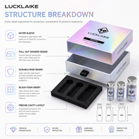 Boîte personnalisée pour flacons holographiques 3ml 5ml, emballage tiroir simple ou double pour peptides, boîtes et étiquettes pour peptides avec insert en mousse