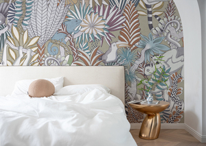 Rollos de <span class=keywords><strong>Papel</strong></span> <span class=keywords><strong>Tapiz</strong></span> Personalizados con Mural de Vida Silvestre Tropical, Diseño de Animales y Plantas de la Selva, Arte Mural Duradero y No Tóxico <span class=keywords><strong>para</strong></span> Cuarto de Bebés y Niños Pequeños - Product Image 2
