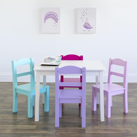 Cadeau de Noël Table d'activités multifonctionnelle en bois pour tout-petits Table d'art pour enfants et ensemble de chaises pour enfants de 2 à 8 ans