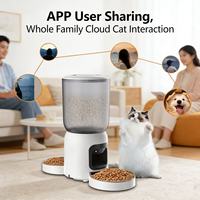 Distributeur automatique intelligent portable 6L à 2 compartiments pour animaux de compagnie, avec caméra, contrôle à distance par application, alimentation programmée, écran LCD, étanche