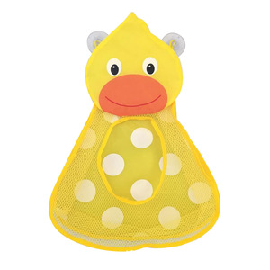 Popular cute duck toy storage hanging bag baby shower bath toys organizer