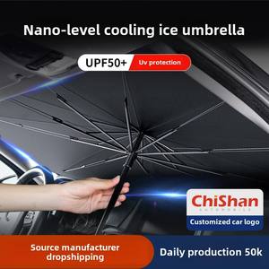 Parasol de coche antivioleta personalizado de 190T, Protector de parabrisas plegable <span class=keywords><strong>para</strong></span> niños, bolsa de PE <span class=keywords><strong>para</strong></span> camiones, paraguas de protección UV geométrico <span class=keywords><strong>para</strong></span> coche - Product Image 5