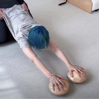 Disque de glisse en bois en forme de coque de tortue, entraîneur de mobilité dorsale, planche de Pilates à pousser à la main pour l'entraînement du tronc et les exercices d'étirement