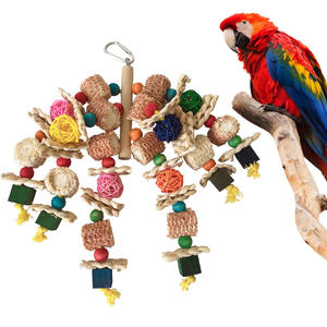 Qbellpet mới chim lớn Đồ chơi con vẹt khối gỗ tự nhiên chim nhai Đồ chơi Vẹt lồng cắn đồ chơi phù hợp với - Product Image 3