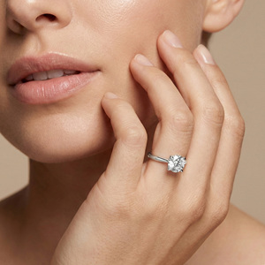 Top Selling Classic <b>Solitaire</b> Lab Grown Cushion Cut Diamond Halo <b>Ring</b> 1.5 Carat 925 Sterling <b>Silver</b> Wedding Party Anniversary - Product Image 5