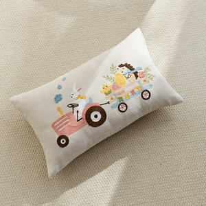 Housse de coussin lombaire brodée tuftée de haute qualité, motif lapin de Pâques, en coton décoratif pour <span class=keywords><strong>canapé</strong></span> - Product Image 6