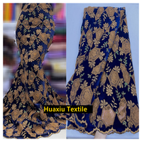 Tissu de velours brodé rouge foncé dentelle africaine robe de broderie en dentelle suisse tissu à paillettes en velours pour robe de soirée pour femmes