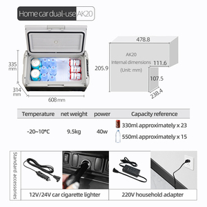 Mini-réfrigérateur portable 20L en PP pour voiture, avec poignée dissimulée et compresseur puissant, idéal pour berline, camion et extérieur - Product Image 4