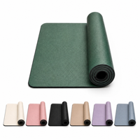Tapis de yoga en caoutchouc naturel PU personnalisé de 5 mm, antidérapant, avec guide d'alignement, extra-épais, écologique, avec sangle de transport, pour usage domestique