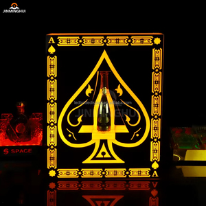 Bar hộp đêm tỏa sáng bảng hiệu phát sáng đầy màu sắc Poker ACE LED chai hiển thị hình chữ nhật cho dịch vụ VIP - Product Image 1