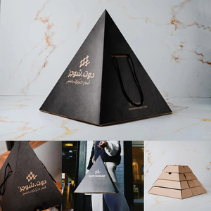 Boîtes de présentation alimentaire en carton écologiques en forme de <span class=keywords><strong>pyramide</strong></span>, personnalisées et en gros, pour boulangerie, snacks, desserts, pâtisseries et emballages de produits sucrés - Product Image 3