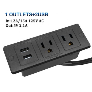 Máy tính để bàn lõm điện dải truy cập hàng đầu tủ mở rộng điện dải Hub 2 ổ cắm điện & 2 cổng USB - Product Image 4