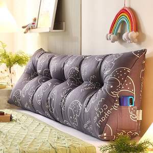 Coussin de soutien dorsal et de <span class=keywords><strong>tête</strong></span> triangulaire long avec housse <span class=keywords><strong>amovible</strong></span>, grand coussin de lecture <span class=keywords><strong>pour</strong></span> lit, vente en gros - Product Image 5