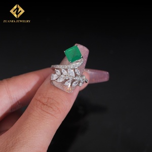 Bague de fiançailles en argent sterling 925 tendance, forme de feuille, diamant, bijoux de luxe, vente en gros, bague de mariage pour femmes - Product Image 6