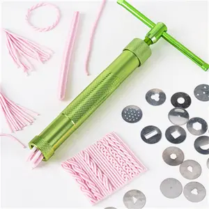 20 Discs Metal Clay Extruder Rotating Crowded Mud Extruders Pottery Polymer Mud Squeezer Gun for Fondant Clay Tools