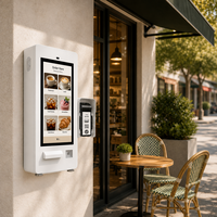 Machine de commande automatique murale extérieure IP65 avec écran tactile, imprimante et terminal de paiement POS