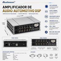 Amplificateur de puissance 4 canaux avec processeur DSP 8 canaux pour voiture, haute puissance, max 4x60W, égaliseur 31 bandes, qualité d'usine, HiFi