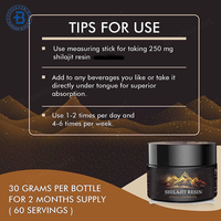 Résine de Shilajit Or OEM – Complément Énergétique Naturel Pur de l'Himalaya – Extrait de Shilajit 30g, 50g, 1kg