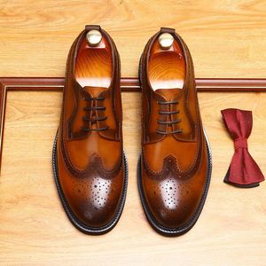 Zapatos Oxford de Piel Genuina con Cordones, Estilo Formal para Negocios, Otoño/Primavera, Nuevos, Brillantes, Transpirables, Ligeros, Antideslizantes, con Suela Gruesa - Product Image 5