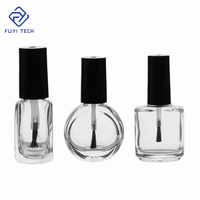 Flacons de vernis à ongles en verre transparent, noir mat, blanc, personnalisables, vides, avec bouchon et pinceau, 3ml-15ml, MOQ 100 pièces