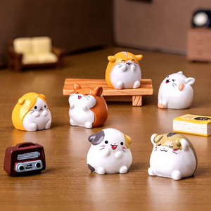Mini figurines de hamster et de rat en 3D, mignonnes, de dessin animé, miniatures, pour jardin féerique, ornements en résine, animaux, décorations de Noël, cadeau - Product Image 1