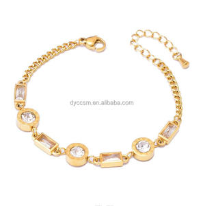 Waterproof Zircon Bracelet 18k Gold Plated <strong>Stainless</strong> <strong>Steel</strong> Titanium <strong>Steel</strong> Roman Bracelet Tarnish Free <strong>Jewelry</strong> Women Bracelet - Product Image 2