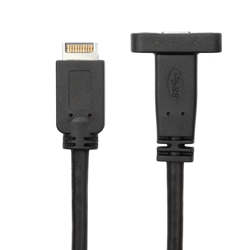 Dudukan Panel Pabrik 10Gbps USB 3.1 Gen 2 KUNCI A 20 Pin Pria Ke USB Tipe C Kabel Perempuan