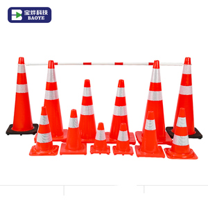 Baoye PVC personalizar cono de tráfico reflectante 28 "36 PVC seguridad carreteras señal Flexible colorido cono de tráfico - Product Image 2