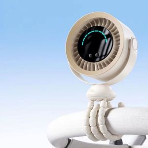 Custom Oem Odm Portable Clip-On <b>Mini</b> <b>Usb</b> Rechargeable 3000Mah Digital Display Air Cooling <b>Fan</b> for Outdoor Travel - Product Image 6