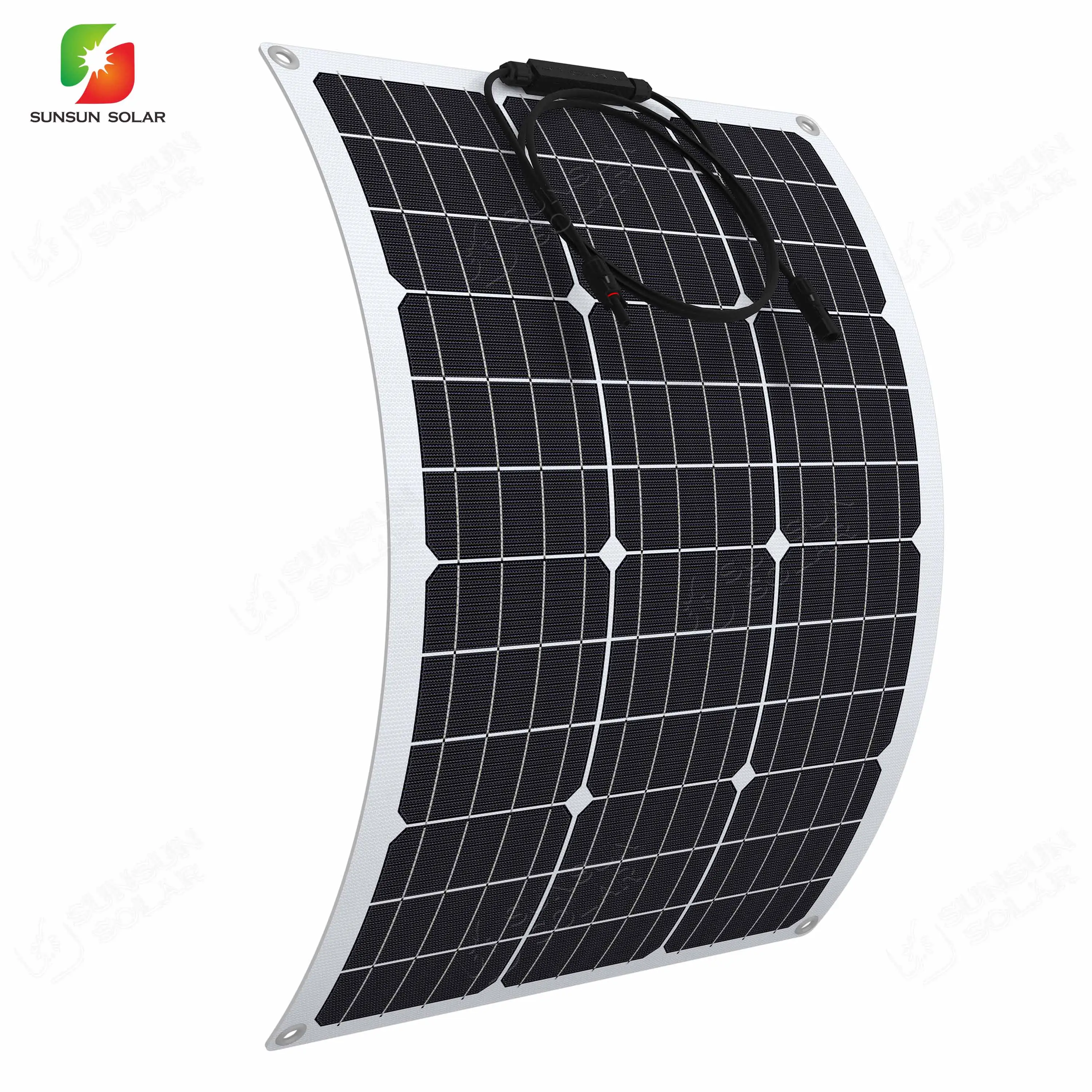 High efficiency 50W 55W 18V ETFE monocrystalline cell solar module semi flexible pv solar panel
