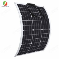 Panneau solaire flexible ETFE monocristallin ultra léger 30W 50W, petite taille, portable pour usage marin, bateau, extérieur