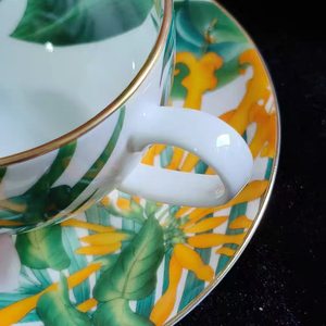 Wholesale Modern Luxury Coffee Cup & Saucer Ceramic Tropical Rain Forest <b>Tea</b> Cups <b>Set</b> with <b>Gift</b> Box - Product Image 3