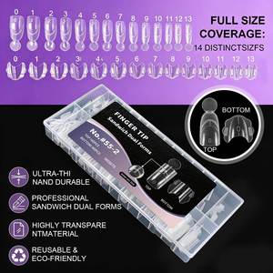 140 Uds. Moldes de Uñas Francesas Dobles de ABS con Escala para Extensión Rápida y Cobertura Completa para Manicura - Product Image 5