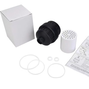 Purificador de filtro de gel de cabezal de ducha de vitamina <span class=keywords><strong>C</strong></span> de color negro de 20 etapas con 1 cartucho de filtro de repuesto adicional OEM - Product Image 3