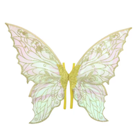 Ailes de papillon surdimensionnées irisées, nouvelle collection 2025, impression dorée scintillante, ailes d'ange pour une photographie éblouissante