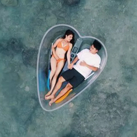 Bateau transparent en forme de cœur pour le tourisme romantique, idéal pour la location touristique et les acheteurs en gros