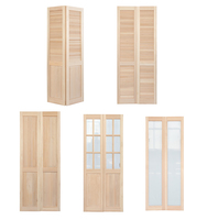 Chine Porte d'armoire pliante bi pli ventilé persienne en bois massif portes de placard persienne porte usine et fabricants