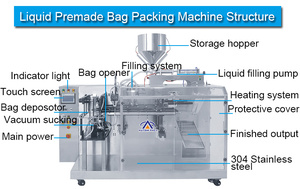 Machine d'emballage automatique horizontale pour sachets préformés Doypack, pour granulés, liquides, bases de soupes mélangées, soupes de bœuf, soupes à l'huile d'olive, soupes aux légumes - Product Image 2