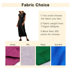 Vestido holgado <span class=keywords><strong>de</strong></span> manga corta y cuello redondo para <span class=keywords><strong>mujer</strong></span> <span class=keywords><strong>de</strong></span> talla grande personalizado, vestidos elegantes hasta el suelo negros para <span class=keywords><strong>mujer</strong></span>, <span class=keywords><strong>blusa</strong></span> para niña - Product Image 2