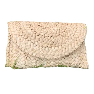 Design Paper Woven Bag Multicolor Corn Fur Envelope Bags Woman Clip Leisure Pocket Straw Clutch Bag For Girls Gift