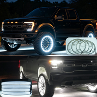 Luces LED Blancas de Doble Cara de 17 Pulgadas y 10 Filas para Ruedas, Kit de Iluminación Impermeable IP68 de Aluminio 5730 para Camionetas Elevadas y Camiones Todoterreno