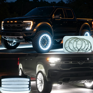 ไฟวงแหวน LED สีขาวแบบสองด้าน ขนาด 17 นิ้ว 10 <span class=keywords><strong>แถว</strong></span> รุ่น 5730 อะลูมิเนียม IP68 กันน้ำ สำหรับรถกระบะยกสูงและรถออฟโรด - Product Image 6