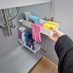 2025 New Design Wholesale 7-Piece Multi-Purpose Adhesive Rail Cabinet Organizer Sliding <b>Drawer</b> Shelf Kitchen Bathroom - Product Image 3
