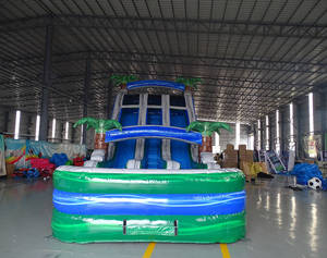 Glissière d'eau gonflable en PVC bleu de qualité commerciale pour enfants géant sautant plein d'entrain <span class=keywords><strong>toboggan</strong></span> <span class=keywords><strong>toboggan</strong></span> parc de <span class=keywords><strong>trampoline</strong></span> de 3 ans - Product Image 4