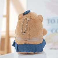 Porte-clés en peluche Capybara mignon et unique pour couple, en denim, dessin animé, mini animal en peluche doux, jouet Kawaii, pendentif Capibara, breloque de sac