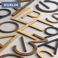 Nurlin laiton massif personnalisable vieux Bronze laiton Antique maison bureau société parc numéro lettre signe 3D flottant Signature