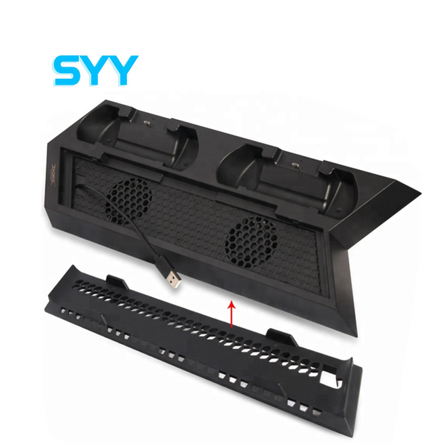 SYY Game Console Cooling Fan Base Joystick Controller Dual Charging Stand for for Play Station 4 PS4 Slim Pro Game Accessories