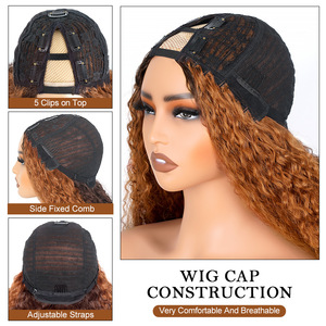 Ombre <strong>V</strong> <strong>Part</strong> Afro <strong>Wig</strong> High-Temperature Heat Resistant Fiber Synthetic Hair High Quality Glueless <strong>Wigs</strong> - Product Image 2